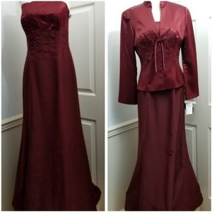 Strapless Gown +Jacket, Dusk Collection 2pc, Lk 8